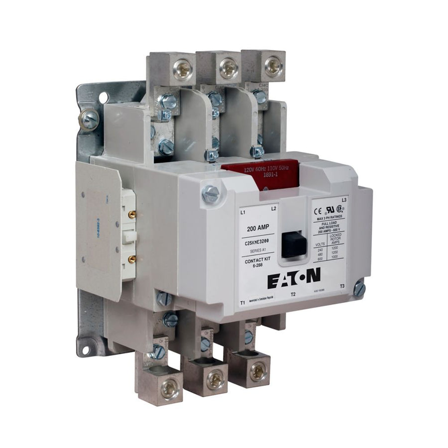 Eaton C25KNE3200A definite purpose contactor, 200A, front view